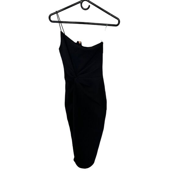 Nookie Lust One Shoulder Glam Bodycon Midi Black NWT XS - Picture 3 of 11